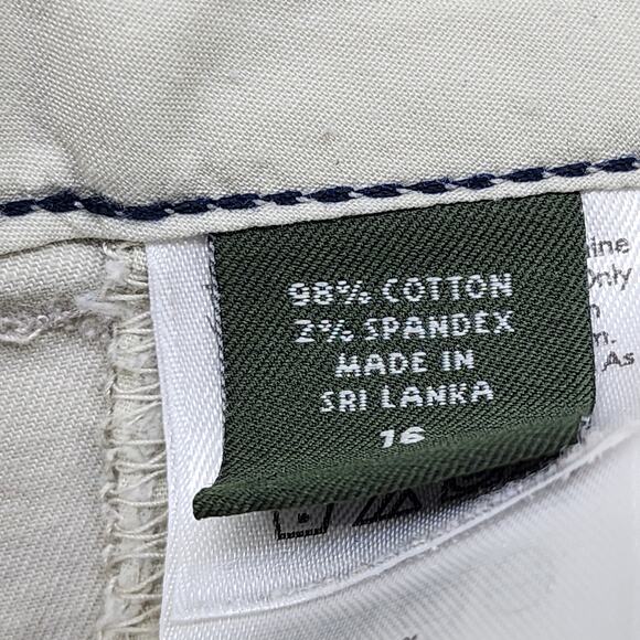 Eddie Bauer Pants Womens 16 Beige Blakely Wide Leg Chino Stretch Cotton Casual - Picture 7 of 14